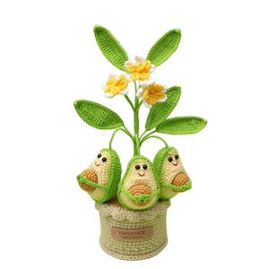 Handmade Knitted Potted Plant Ornaments Finished Avocado Imitation <b>Yarn</b> Flowers DIY Creative Gifts for Home Decoration Wedding - Product Image 6