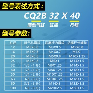 กระบอกลมนิวแมติก Qingze รุ่น CQ2B40X25 แบบบาง ตัวเรือนอะลูมิเนียม - Product Image 2