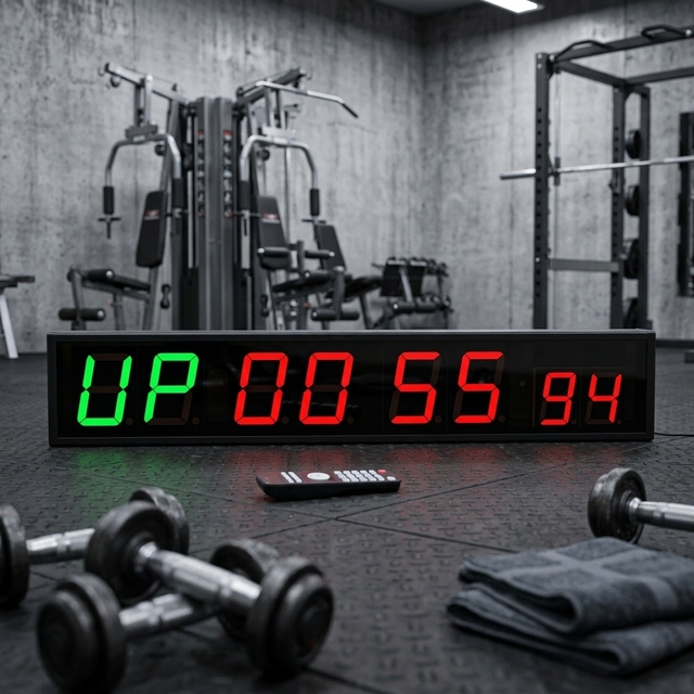 Gym Wall Timer Electronic Programmable 8-Digit Digital Interval Timing LED Chronograph Stopwatch Clock Commercial Gym Fitness