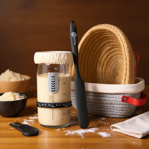Kit de fermentación de masa sourdough KneadAce de 24oz con cesta Banneton, cuchilla para pan y set completo para hornear - Product Image 2