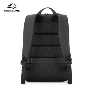 Kingsons Laptop <b>Backpack</b> 20-35L Large Capacity Men's Commuter <b>Backpack</b> With Laptop Compartment <b>Black</b> And Blue Solid Color - Product Image 1