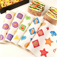 Papier d'emballage alimentaire en gros personnalisé avec logo imprimé, résistant à la graisse et au cire, pour sandwichs, burgers, poulet frit et frites