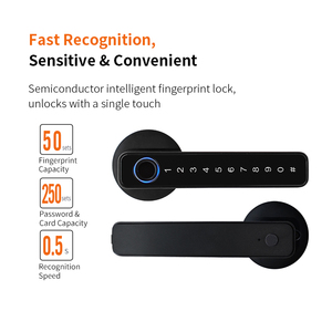Nhà Máy Trực Tiếp Tuya Ứng Dụng Thông Minh Ngón Tay In Mật Khẩu Nhôm Cửa Đòn Bẩy Xử Lý Khóa Cho Văn Phòng Phòng Ngủ - Product Image 6