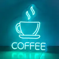 شعار نيون مخصص تنمو القهوة الإضاءة الاكريليك أنبوب مضيئة مصباح افتة خطابات لمطعم الديكور فيبي في الهواء الطلق