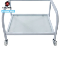 Carrito de Belleza Minimalista de Tres Niveles con Ruedas, Estante de Vidrio, Tamaño Pequeño, Organizador para Salones de Belleza y Cuidado Personal
