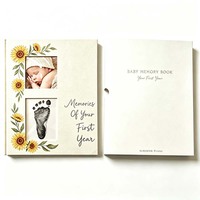 Livre souvenir personnalisé pour bébé avec cadre photo, couverture rigide, livre des étapes importantes de la première année du bébé, impression en usine