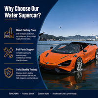 Nouveau modèle de bateau à moteur à essence pour divertissements aquatiques, 5 places, Jet Car Boat, supercar aquatique