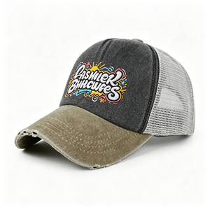 Wholesale Customized Mesh Patch Logo Custom 7 Panel Black Camo Snapback Trucker <b>Hats</b> - Product Image 3