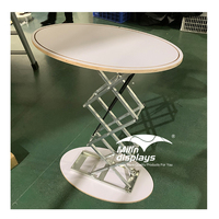 Table de comptoir d'exposition de Promotion Portable salon professionnel ovale Pop Up affichage de compteur Table hydraulique en tissu de Tension