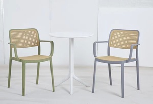 Muebles de Restaurante Contemporáneos, Sillas Apilables de Plástico y Ratán para Cafetería, Hotel y Comedor - Product Image 6