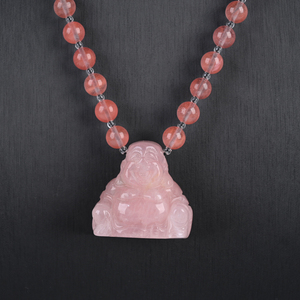 Collier pendentif Bouddha en pierres précieuses naturelles en gros, collier en pierre de guérison en cristal - Product Image 4