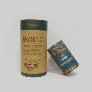 Tube cadeau en carton avec cylindre en papier kraft personnalisable Emballage de flocons d'avoine de qualité alimentaire pour boîtes de céréales Impression de boîtes personnalisées - Product Image 5