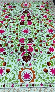 Embroidery Suzani <b>Throw</b> Suzani Wall Hanging Boho Home Decor Suzani Table Cloth Ethnic <b>Bed</b> <b>Cover</b> Indian Luxury Blanket B2B Wholes - Product Image 1