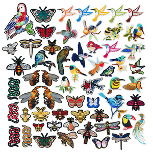 Hot Sale Factory Supply Kunden spezifische Insekten sie Eisen auf Stickerei Pailletten Geflügel Vogel Schmetterling Libelle Biene Patches - Product Image 1