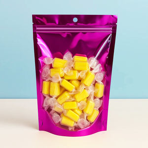 Yeni ürünler lamine siyah altın mavi kırmızı renkli gıda yuvarlak delik şeker aperatifler fermuar mühürlü çanta ile dik duran poşetler torba - Product Image 2