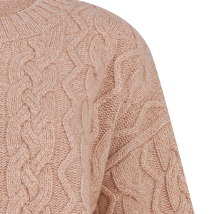 เสื้อสเวตเตอร์<span class=keywords><strong>คอ</strong></span>กลมแบบเรียบง่าย ทำจากขนแกะเมอริโน 100% สำหรับผู้หญิง  ลายถักแบบเคเบิ้ล - Product Image 4