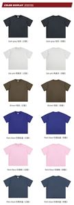 275g Men's Casual Short <b>Sleeved</b> T-Shirt Plus Size Loose Fit American Fashion Style Girls Solid Color 100% Cotton T Shirts - Product Image 6
