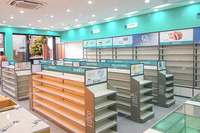 Perlengkapan Display Apotek Ramah Lingkungan dengan Lampu LED dan Finishing Laminasi untuk Desain Interior Toko, Perabot Apotek
