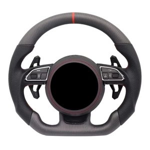 Volante Deportivo de Fibra de Carbono y Cuero Perforado con LED para RS S3 S4 S5 2012-2016 <span class=keywords><strong>A3</strong></span> A4 A5 4 5 - Product Image 1