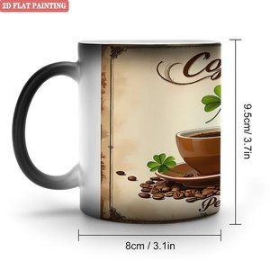 Morning Workout Hydration Drink Mug Frosted Black 11oz <b>Ceramic</b> Heat Changing Magic <b>Cup</b> - Product Image 1