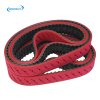 Courroie de distribution industrielle en caoutchouc rouge avec cordon en fibre de verre, largeur 10 mm, résistante à l'usure pour machine d'emballage, convoyeur synchrone, poinçonnage