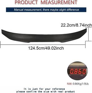 Aileron de coffre arrière en fibre de carbone pour Audi A6 C7 C7.5 S6 2012 2013 2014 2015 2016 2017 Sedan Trunk Lip HighKick Wing - Product Image 2