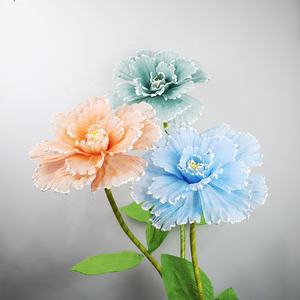 Fleurs en soie de pivoine artificielles de <span class=keywords><strong>lin</strong></span> de 50cm faites à la main pour le mariage noël nouvel an belle scène de fête toile de fond de cabine photo - Product Image 3