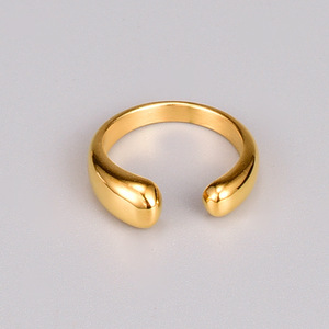 Mới Thời Trang Nhảy Múa Mở Titan Thép Nhẫn Mới Nhất Mịn Bất Mạ Vàng Hình Bầu Dục Mở Vòng Cho Cô Gái - Product Image 1