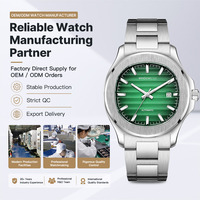 Montre automatique mécanique en acier inoxydable avec saphir, fabrication OEM ODM directe d'usine, montre homme automatique, montres mécaniques