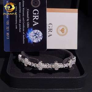 USA Local Stock Shipping Moissanite Cross <strong>Bracelet</strong> <strong>Solid</strong> 925 Sterling <strong>Silver</strong> Gold Plated Moissanite Diamond Cuban Link <strong>Bracelet</strong> - Product Image 3