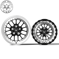 Jantes forgées Viaol Drag Racing Pack 117x4.5/18x5 Skinny avant + 15x10/11/12 Beadlock arrière compatibles avec Ford Mustang Challenger/Charger