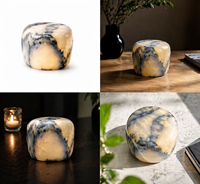 Lampe de table en marbre sans fil rechargeable, LED tactile à intensité variable, lumière d'ambiance portable pour chambre à coucher, café, hôtel, décoration