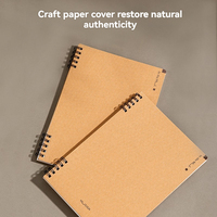 Cuaderno espiral marrón Deli NS291 de alta calidad, tamaño A5, 60 hojas, con cubierta de papel kraft con estampado en relieve, para estudiantes, regalos, 128 unidades por caja, alta calidad.