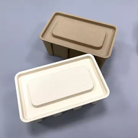 Boîte de rangement personnalisable en pulpe de fibre recyclée écologique, avec couvercle et base, pour emballage domestique recyclable