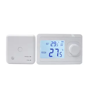Kablosuz dijital oda termostatı gaz kazan ısıtma termostatı 10A beyaz arkadan aydınlatmalı RF kazan kontrol
