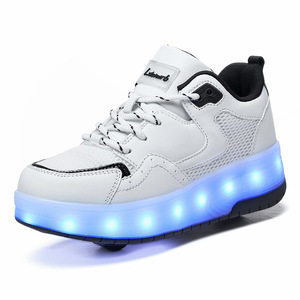 Chaussures à roulettes lumineuses en mesh pour enfants, taille 30-40, avec lumières LED pour jeux en extérieur - Product Image 4
