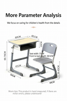 Ensemble bureau et chaise réglables en hauteur pour étudiants, table d'étude pour étudiants, mobilier scolaire avec crochet et étagère de rangement