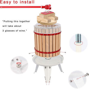Presse à fruits <span class=keywords><strong>30L</strong></span> avec panier en bois massif, presse-fruits 6L pour la fabrication artisanale, broyeur de cidre, pommes et raisins 1,6 gallon, extracteur de jus, broyeur à vin - Product Image 5