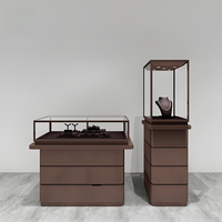 Moderne Luxus Schmuck Display Showcase LED-Beleuchtung Direkter Fabrik verkauf für Einkaufs zentren Holz Edelstahl Aluminium Eisen