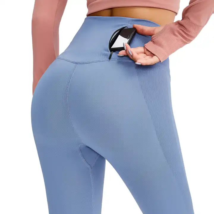 nylon spandex sportswear compression leggings zip