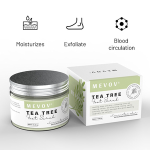 MEVOV Gommage pour les <span class=keywords><strong>pieds</strong></span> à l'arbre à thé, soin exfoliant pour les <span class=keywords><strong>pieds</strong></span> avec huile d'arbre à thé et menthe poivrée, élimine les peaux mortes et les <span class=keywords><strong>callosités</strong></span>, adoucit les <span class=keywords><strong>pieds</strong></span> rugueux - Product Image 3
