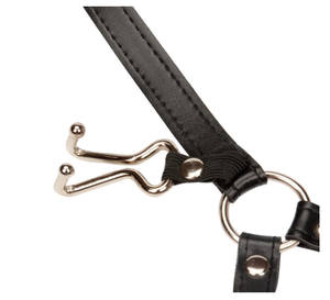 Bon prix Bdsm Slave Nose Hook Oral Fixation Fetish Open Mouth Bite Gag With Nose Clip Sex Toys of Leather Head Bondage Harness - Product Image 4