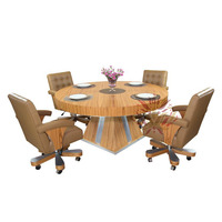 Salle à manger de jeu personnalisée 1.3m 1.5m pour 6 personnes Tables Texas Black Jack Table de poker ronde en bois massif avec couvercle