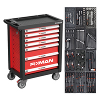 FIXMAN Juego de Almacenamiento de Alta Calidad con Caja Rodante de 7 Cajones F1CRP7B de 143 Piezas para Reparación de Automóviles con Carro