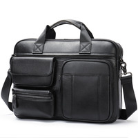 Sac à main en cuir véritable pour homme, sac messager, sacoche pour ordinateur portable, sac de voyage d'affaires, sac souple