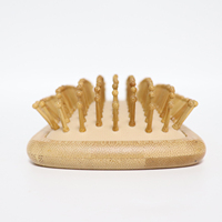 Brosse à cheveux en bambou pour massage du cuir chevelu, pour cheveux ondulés et bouclés, picots en bois naturel, démêlante, antistatique, outil de soin des cheveux