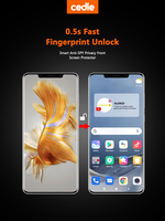 Protection d'écran de confidentialité anti-espion et anti-traces de doigts en PET ultra-fin, étanche, couverture intégrale 2.5D pour mobile