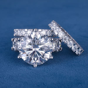 Personnalisé S925 Argent 10K 14K 18K Or Massif Moissanite Lab Diamant Rubis Émeraude <span class=keywords><strong>Saphir</strong></span> Bagues De Fiançailles De Mariage <span class=keywords><strong>Bague</strong></span> D'éternité - Product Image 1