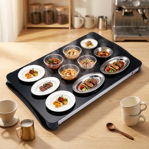 Plaque chauffante commerciale portable à économie d'énergie 500W, efficacité classe A, plateau à spirale à température réglable, conception sans haute puissance 500W - Product Image 1