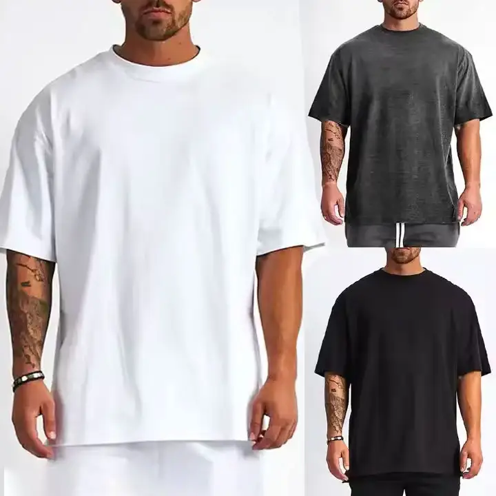 Abbigliamento Fitness uomo personalizzato abbigliamento da palestra t-shirt da allenamento girocollo Casual sport 100% t-shirt in cotone per uomo